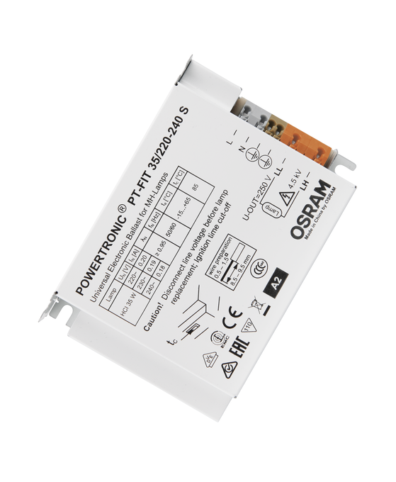 OSRAM PT-FIT 35W Electronic Transformer, Compact and Reliable Power Supply for Halogen and LED Lighting, Supports 220–240V Input, Provides Stable